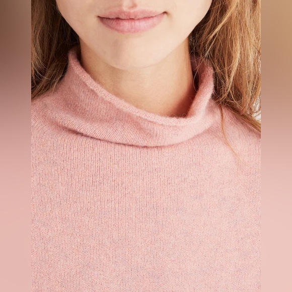 Madewell Sweater Pink Inland turtleneck coziest yarn alpaca wool blend XL - Picture 3 of 11